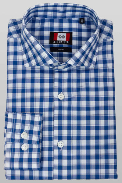 Zingfiniti Xavier Cotton Men's Dress Shirt | Slim Fit